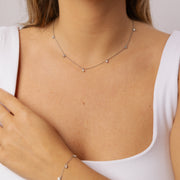 Pendentif diamants naturels ronds 0.30 carat or blanc Celestina